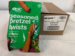lot 29 image: 10x 5oz Epic Goods Seasoned Pretzels Twists-Jalapeno