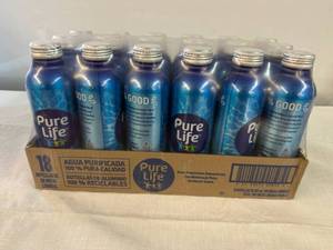 lot 70 image: 18x 20oz Pure Life Water-Screw top cans