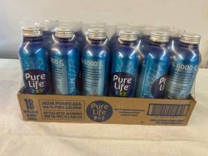 lot 72 image: 18x 20oz Pure Life Water-Screw top cans
