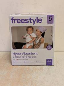 NEW FREESTYLE HYPER ABSORBENT ULTRA SOFT DIAPERS SIZE 5 44CT