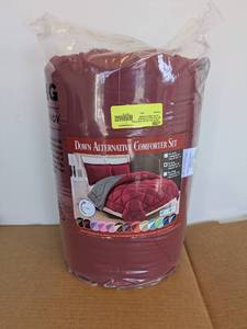 NEW DOWN ALTERNATIVE COMFORTER SET SIZE FQ MAROON