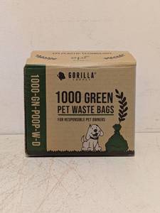 NEW GORILLA SUPPLY PET WASTE BAGS GREEN 1000PK