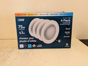 NEW FEIT ELECTRIC 75W 5-6 LED FLOOD LIGHTS 4PK