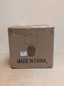 NEW CERAMIC LAMP WITH SHADE CHARCOAL