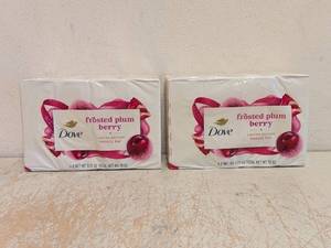 2 NEW DOVE FROSTED PLUM BERRY LIMITED EDITION BEAUTY BAR 4 PACK