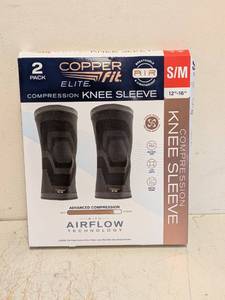 NEW COPPER FIT ELITE COMPRESSION KNEE SLEEVE 2 PACK SIZE SM