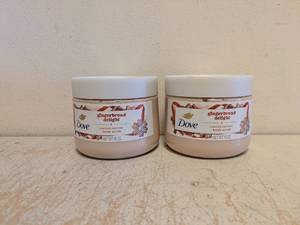 2 NEW DOVE GINGERBREAD DELIGHT LIMITED EDITION BODY SCRUB