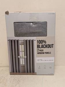 NEW 100% BLACKOUT WINDOW PANELS 2PK GRAY