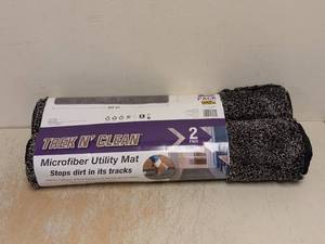 NEW TREK N CLEAN MICROFIBER UTILITY MAT BLACKGRAY 2PK