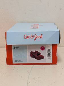 NEW CAT & JACK TODDLER CHLOE FLATS SIZE 5 RED