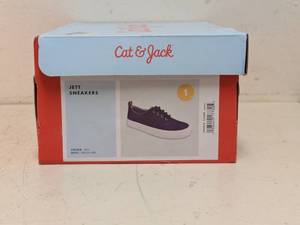 NEW CAT & JACK KIDS JETT SNEAKERS SIZE 1 BLUE