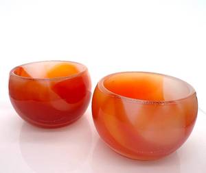 lot 04 image: Carnelian Quartz Bowls (Lot of 2)