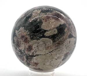 lot 14 image: Moss Agate Sphere - 4 Inch Diameter - Hand-Polished Display Ball