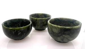 lot 16 image: Green Jade Bowls - Set of 3