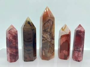 lot 31 image: Variety of Polished Crystal Obelisks - Assorted Colors (Lot of 5)