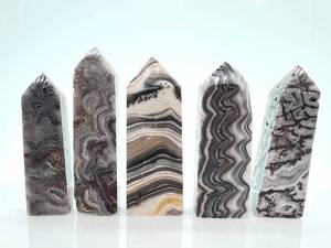 lot 40 image: Crazy Lace Agate Obelisk Towers - Polished Natural Stone (Lot of 5)