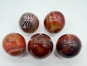 lot 41 image: Five Banded Agate Spheres