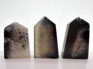 lot 53 image: Smoky Quartz Crystal Points & Natural Mineral Specimens - 3 Pieces