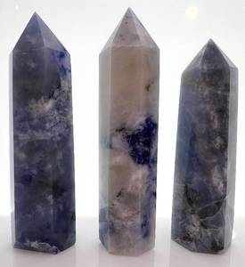 lot 60 image: Sodalite Obelisk Towers - Purple Blue Crystals for Display (3 Pack)