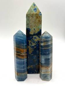 lot 63 image: Blue Lace Agate Obelisks (Lot of 3)