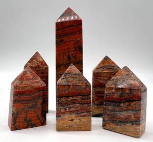 lot 68 image: Tigers Eye Obelisk Towers - 7-Piece Display Set