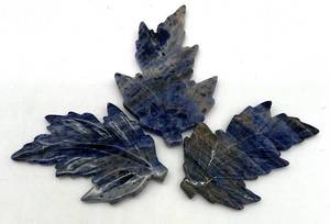 lot 70 image: Carved Sodalite Leaves (Lot of 3)