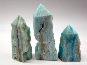 lot 107 image: Blue Amazonite Crystal Towers - 3-Piece Display Set
