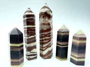 lot 114 image: Banded Onyx Obelisks (Lot of 5)