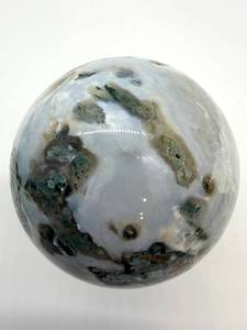 lot 115 image: Moss Agate Sphere - Polished Geode Ball - Natural Decorative Stone