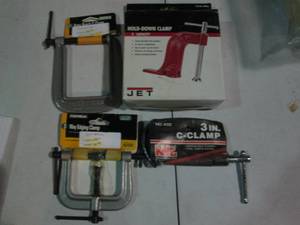 lot 22 image: 3-way Edging Clamp, 3in c-coamp, 2 ...