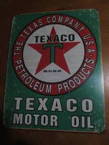 lot 503 image: Texaco motor oil metal sign...