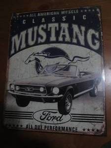 lot 505 image: Mustang metal sign...