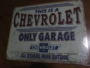 lot 510 image: Chevrolet metal sign...