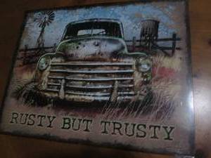 lot 514 image: Rusty But Trusty Truck metal sign...
