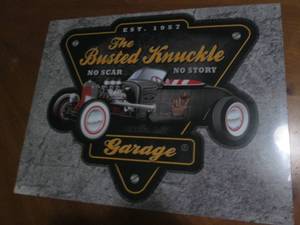 lot 516 image: The Busted Knuckle Garage metal sig...