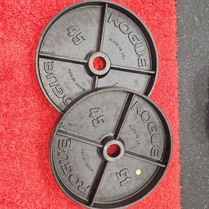 Rogue Black Steel 45lb. Plate Set