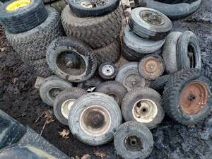 Large assortment of pneumatic tires