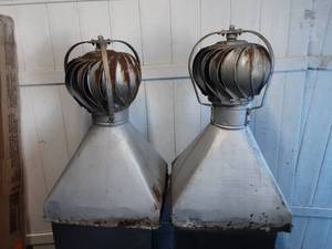 Pair of Vintage spinning roof vent cupolas