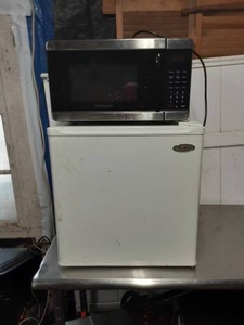 Haier mini fridge and Frigidaire microwave