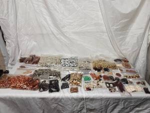 Large lot of wood and clay crafting beads