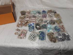 Assortment of oval glass beads for crafting