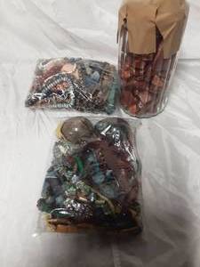 Misc rock stone beads & 2 Gemstone Eggs