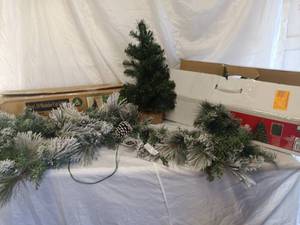 Christmas garland and trees