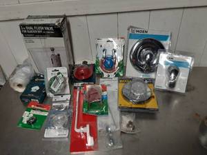 Lot of new bathroom plumbing supplies