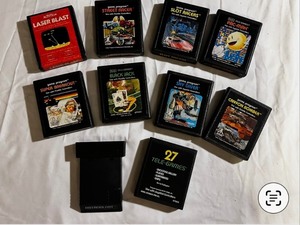 Collection of Atari video game cartridges