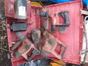 Hilti hammer drills,  batteries, charger and case
