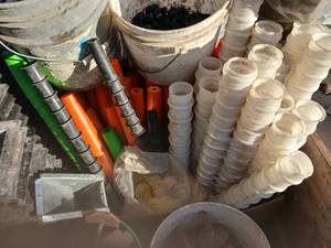 Large lot of concrete supplies