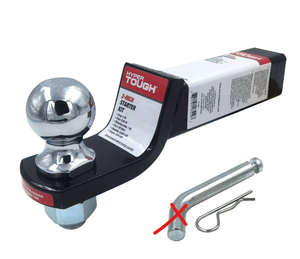 lot 52 image: Hyper Tough 2 inch Drop Trailer Hitch with 58 inch Pin, Class III, Black, 2 inch Ball (Missing Hitch Pin, See Photos)