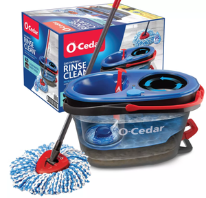 lot 132 image: O-Cedar RinseClean Spin Mop & Bucket System