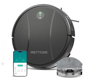 lot 320 image: Prettycare C2 2 in 1 Robot Vacuum and Mop Combo Cleaner, Black